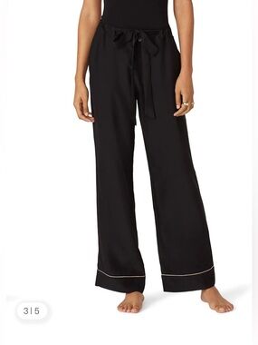 Kiki de Montparnasse Silk Pajama Pants Black Nude Trim Medium NWT